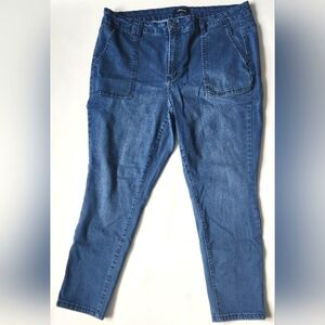 d.jeans Tapered Leg Blue Cotton/Polyester Jeans Size 18W